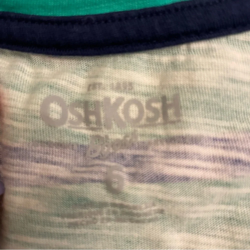 Striped Green and Blue Boys Polo Shirt Size 6